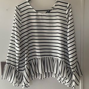 A.N.A Black and White Stripped dress shirt